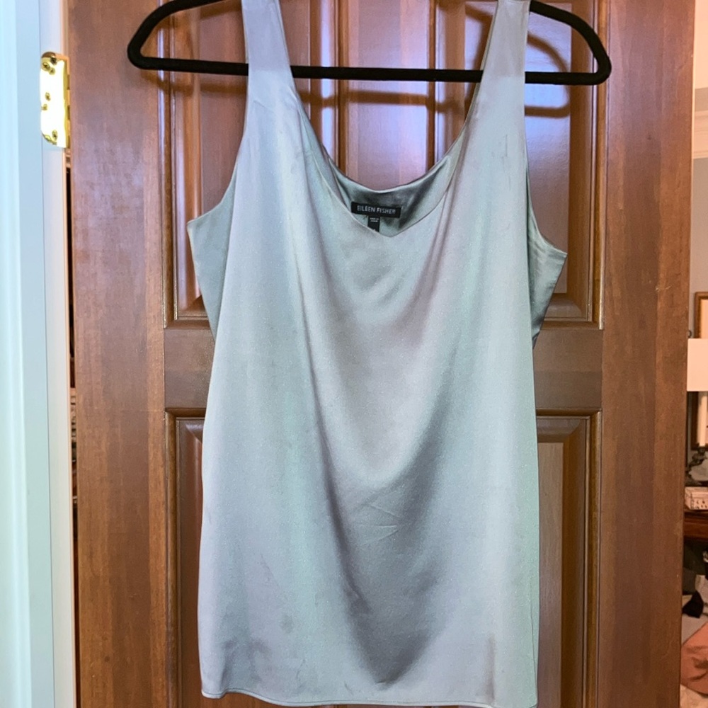 Eileen Fisher silver gray Tank Top Sleeveless Classic